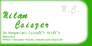 milan csiszer business card